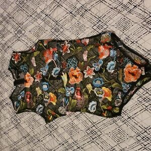 Rainbow Embroidered Floral Sheer Bodysuit